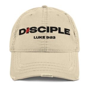 "Disciple" Distressed Dad Hat (Tan)